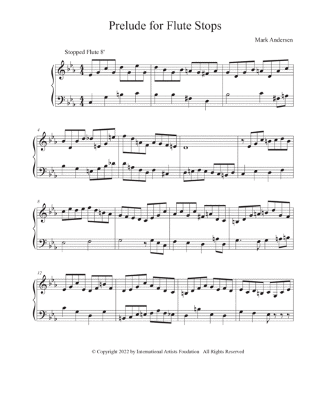 Prelude and Fughetta for Flute Stops by Mark Andersen