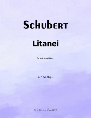 Book cover for Litanei, by Schubert, in E flat Major