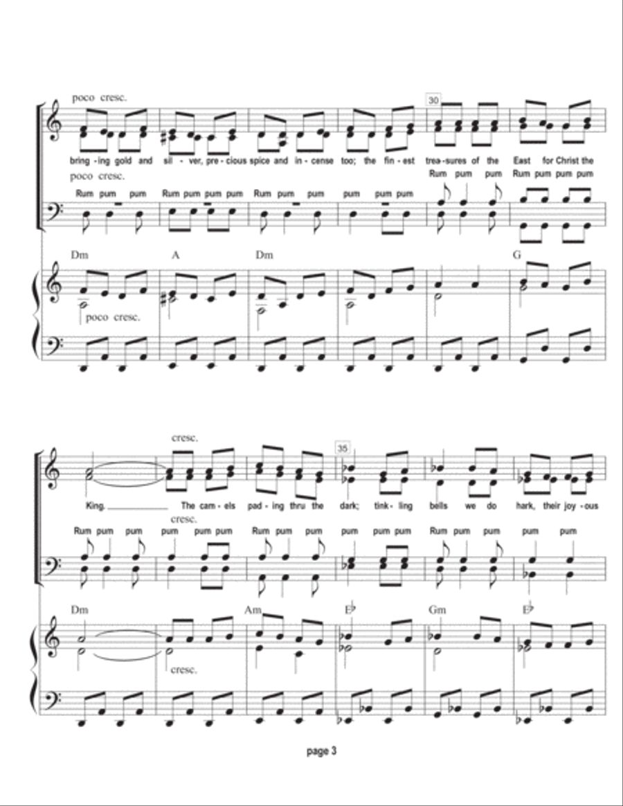 The Wise Men's Carol 4-Part scores gallery preview page 4