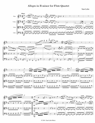 Allegro in B minor for Flute Quartet