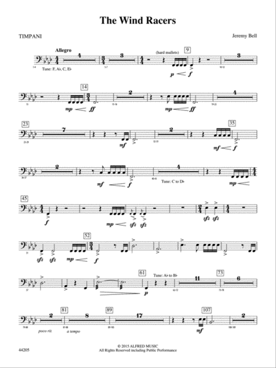 The Wind Racers: Timpani The Wind Racers: Timpani Concert Band scores gallery preview page 1
