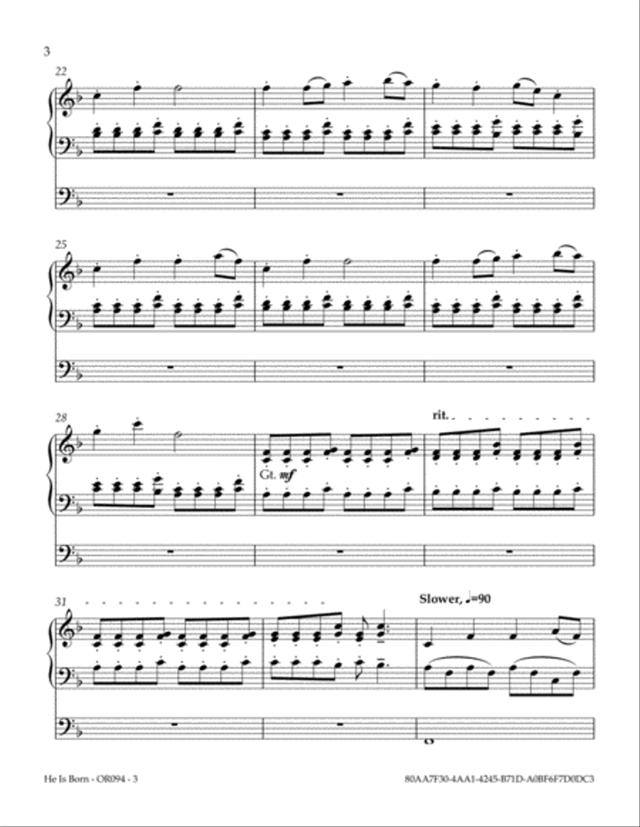 He Is Born He Is Born Organ Solo scores gallery preview page 4