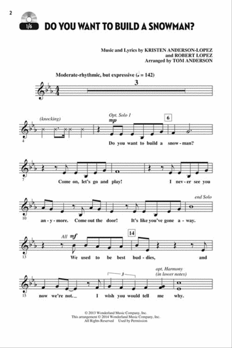 Let's All Sing Songs from Frozen Choir scores gallery preview page 2