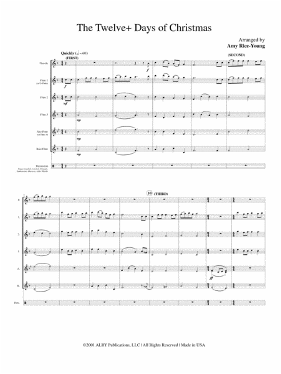The Twelve+ Days of Christmas for Flute Choir Flute Choir scores gallery preview page 2