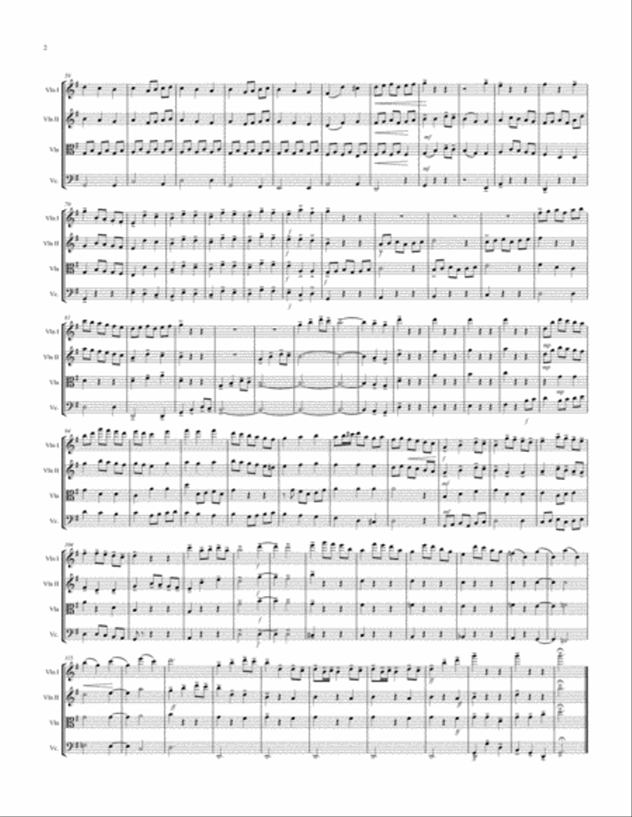 Let All Things Now Living – String Quartet String Quartet scores gallery preview page 3