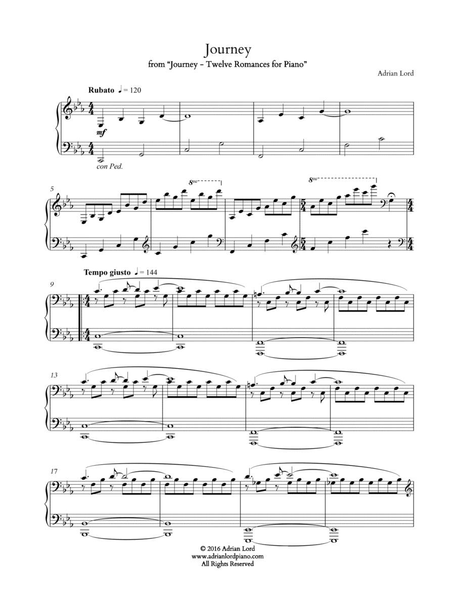 Journey Piano Solo scores gallery preview page 1