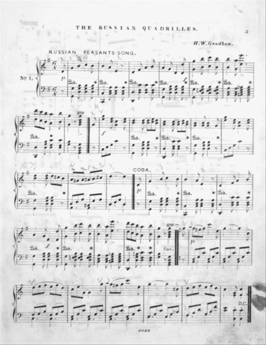 Russian Quadrille Piano Solo scores gallery preview page 2