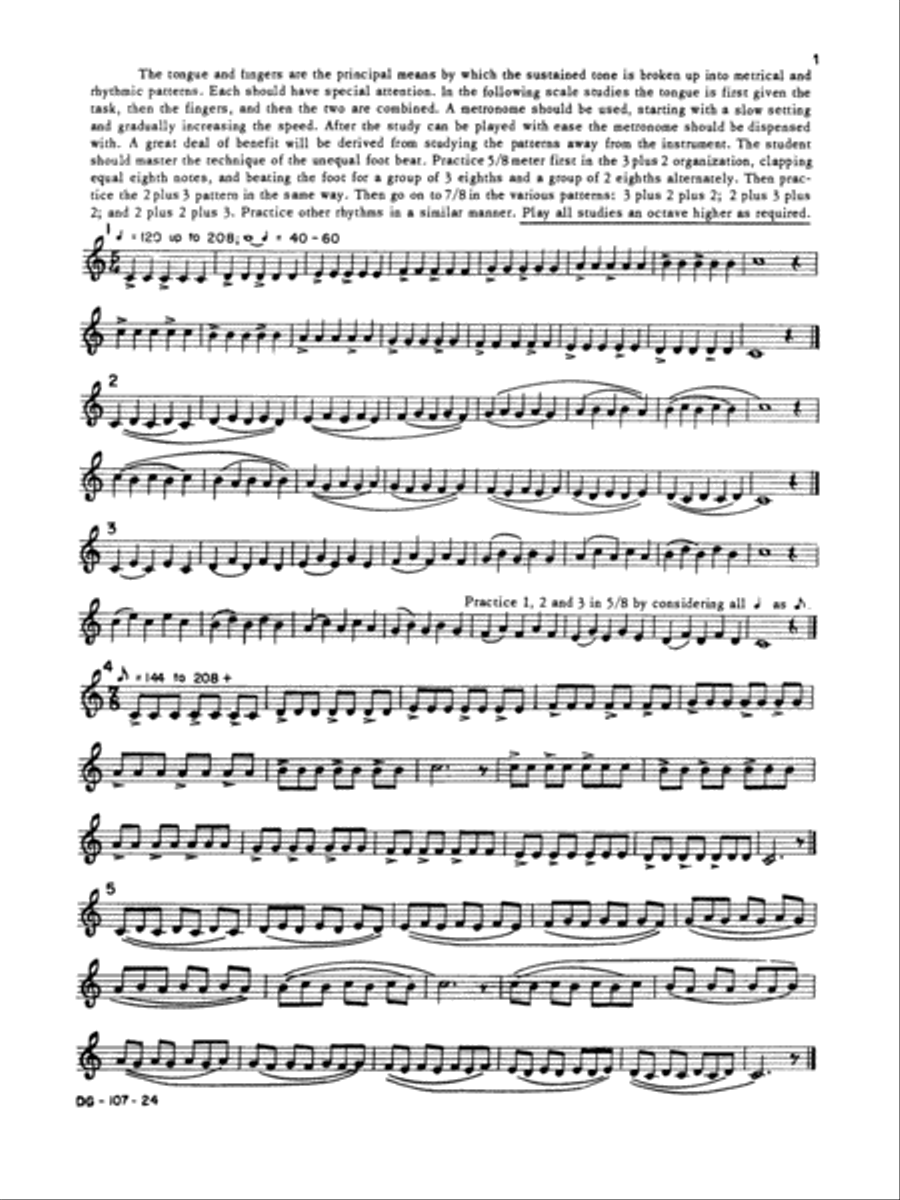 Odd Meter Etudes for All Instruments in Treble Clef Flexible/Adaptable scores gallery preview page 2