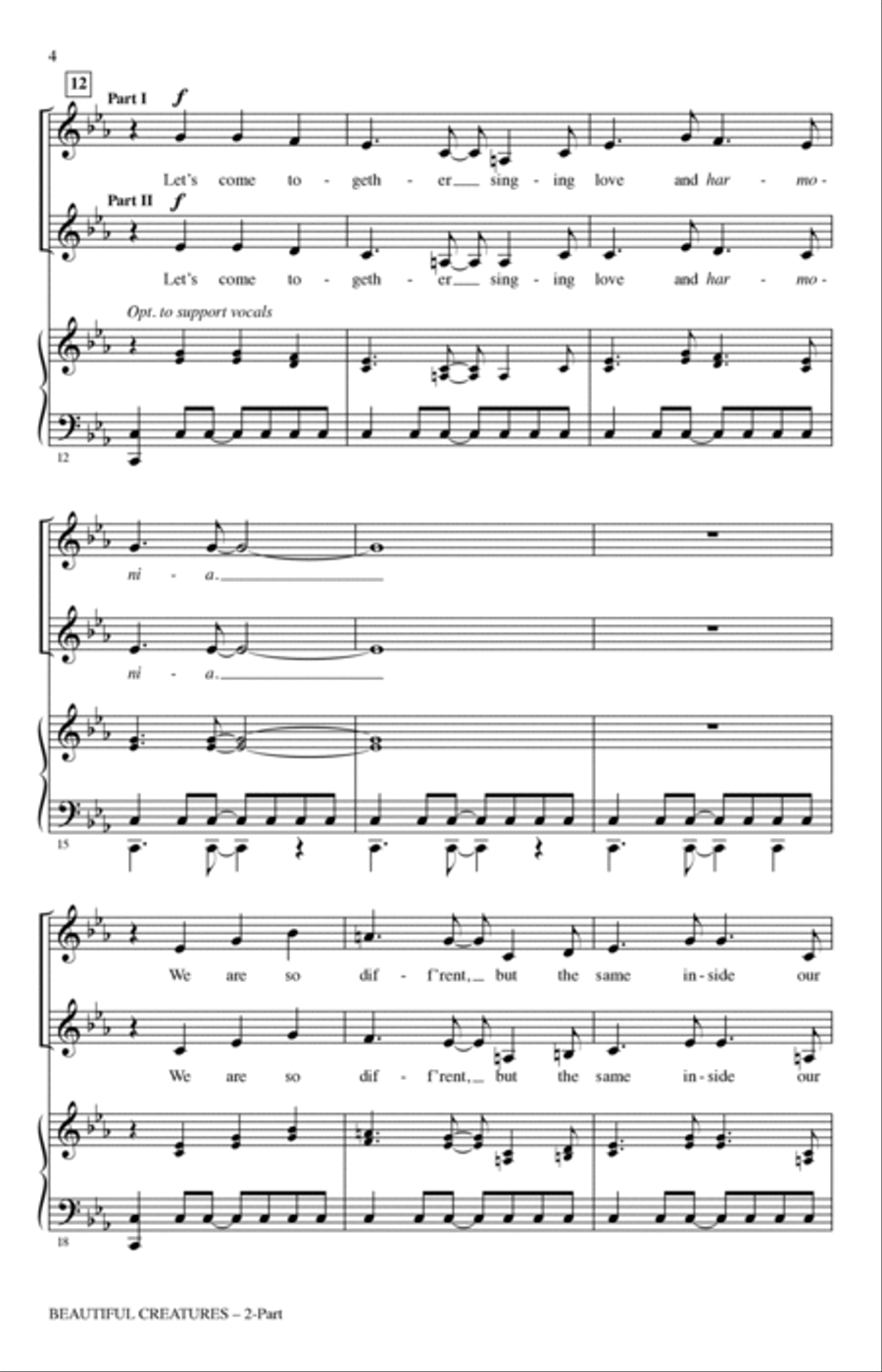 Beautiful Creatures (from Rio 2) (arr. Roger Emerson) 2-Part scores gallery preview page 2