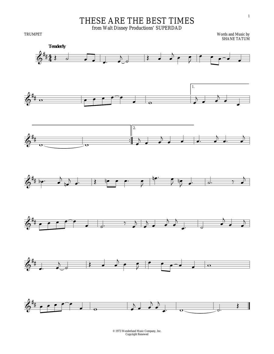 These Are The Best Times These Are The Best Times Trumpet Solo scores gallery preview page 1