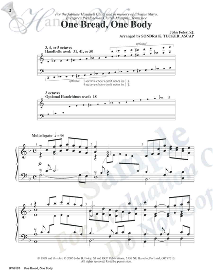 One Bread One Body 5-Octaves scores gallery preview page 2