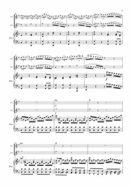 Concerto in G major G.1077 arranged for 2 clarinets and piano