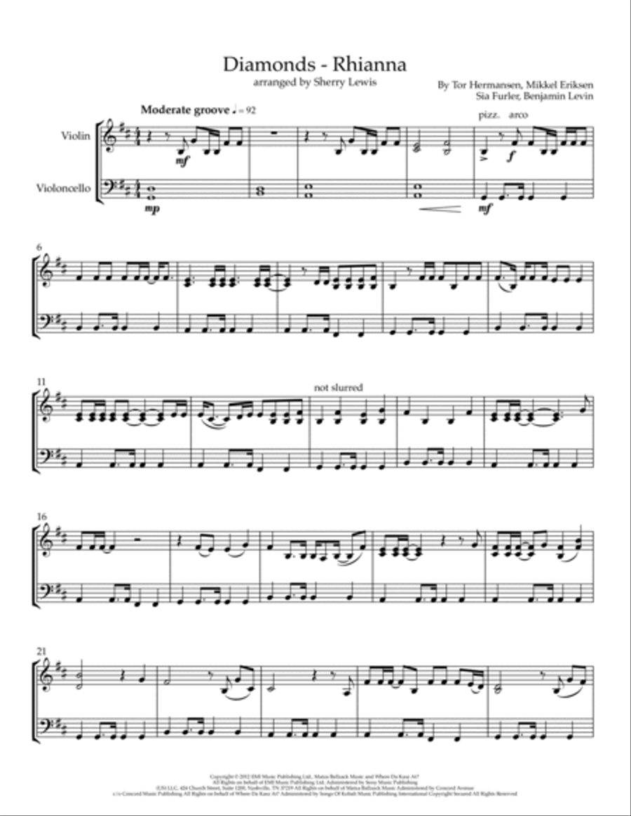 Diamonds Diamonds String Duet scores gallery preview page 3