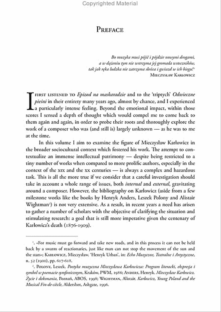 European Fin-de-siècle and Polish Modernism. The Music of Mieczysław Karłowicz