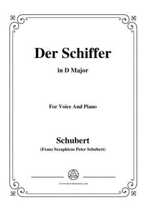 Book cover for Schubert-Der Schiffer,in D Major,for Voice&Piano