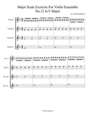 Major Scale Exercise For Violin Ensemble No.12 in F Major