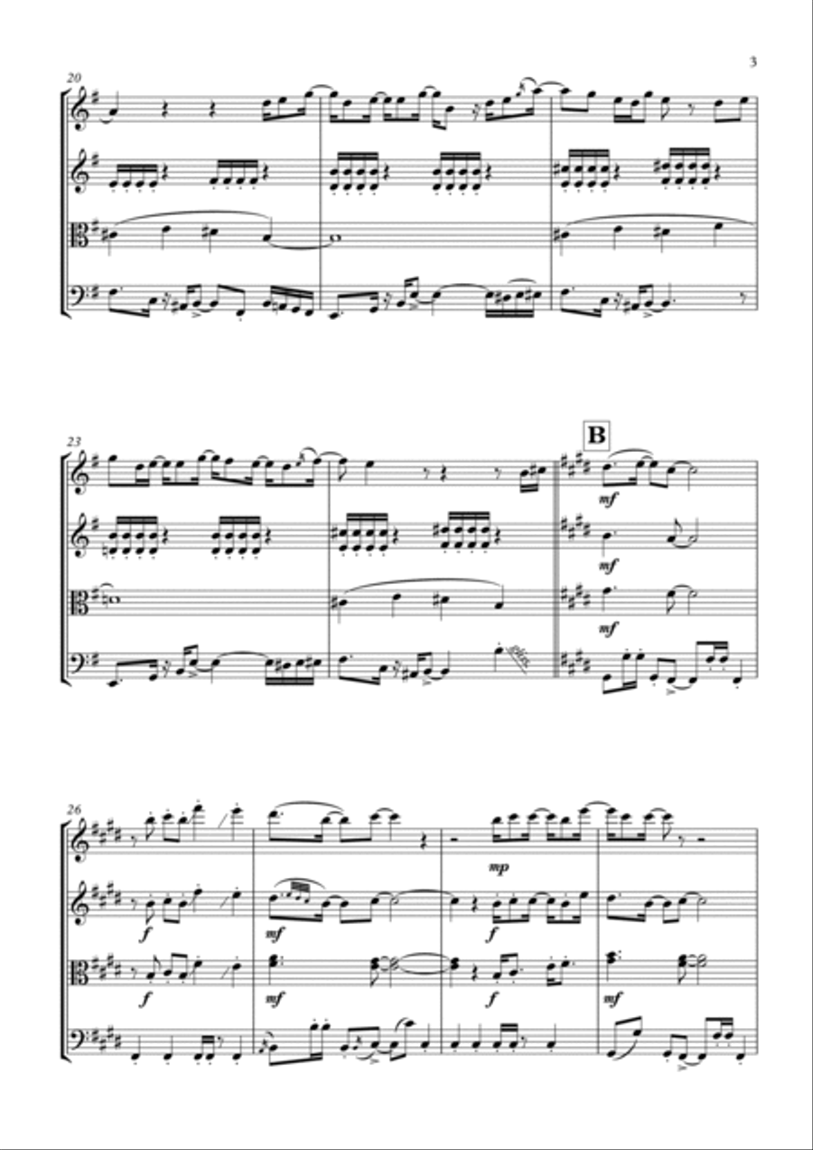Cosmic Girl String Quartet scores gallery preview page 3