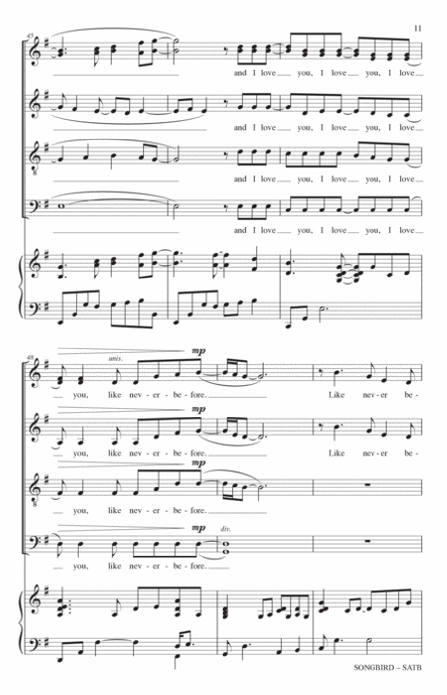 Songbird (arr. Paul Langford) 4-Part scores gallery preview page 9