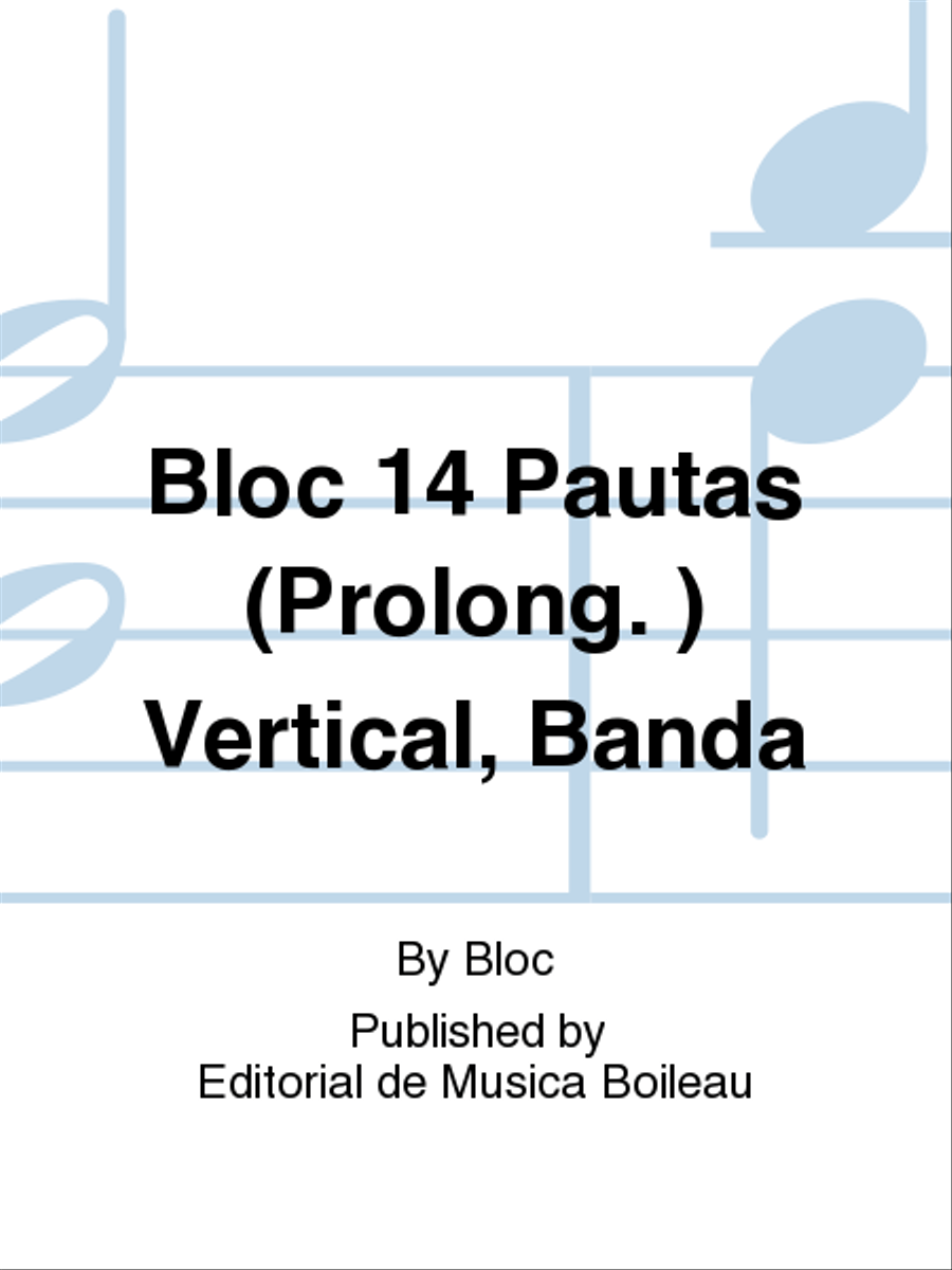 Bloc 14 Pautas (Prolong. ) Vertical, Banda Staff Paper scores gallery preview page 1