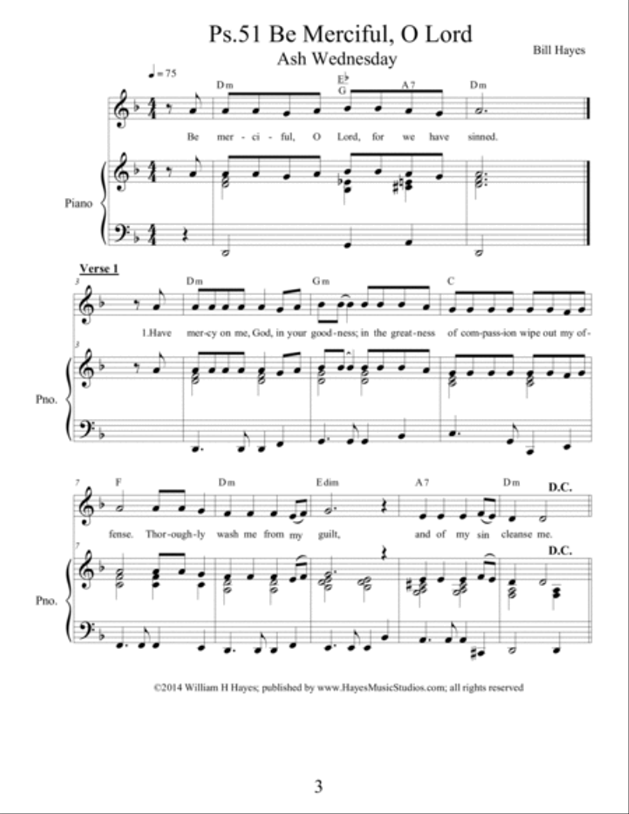 Complete Lenten Responsorial Psalms, Year C in leadsheet, piano/vocal and congregational formats (bo Piano, Vocal, Guitar scores gallery preview page 4