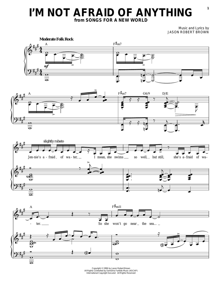 I'm Not Afraid Of Anything (from Songs for a New World) Piano, Vocal scores gallery preview page 1