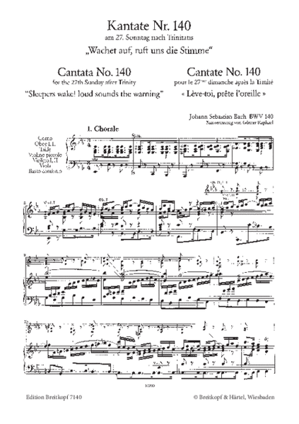 Cantata BWV 140 "Sleepers wake! loud sounds the warning"