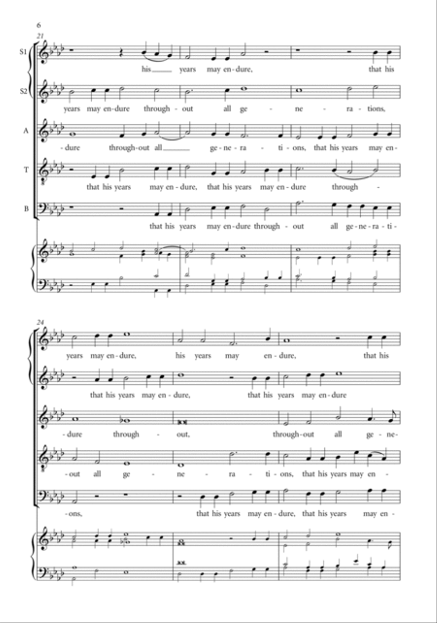 O Lord grant the King a long life SSAATTBB scores gallery preview page 6