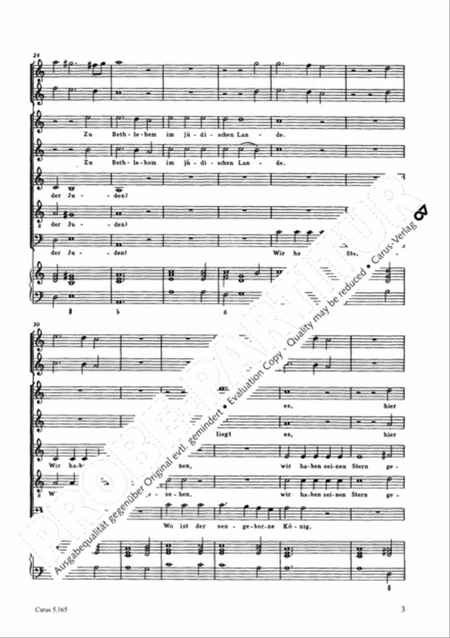 Where is the newborn King (Wo ist der neugeborne Konig) SSATB scores gallery preview page 4