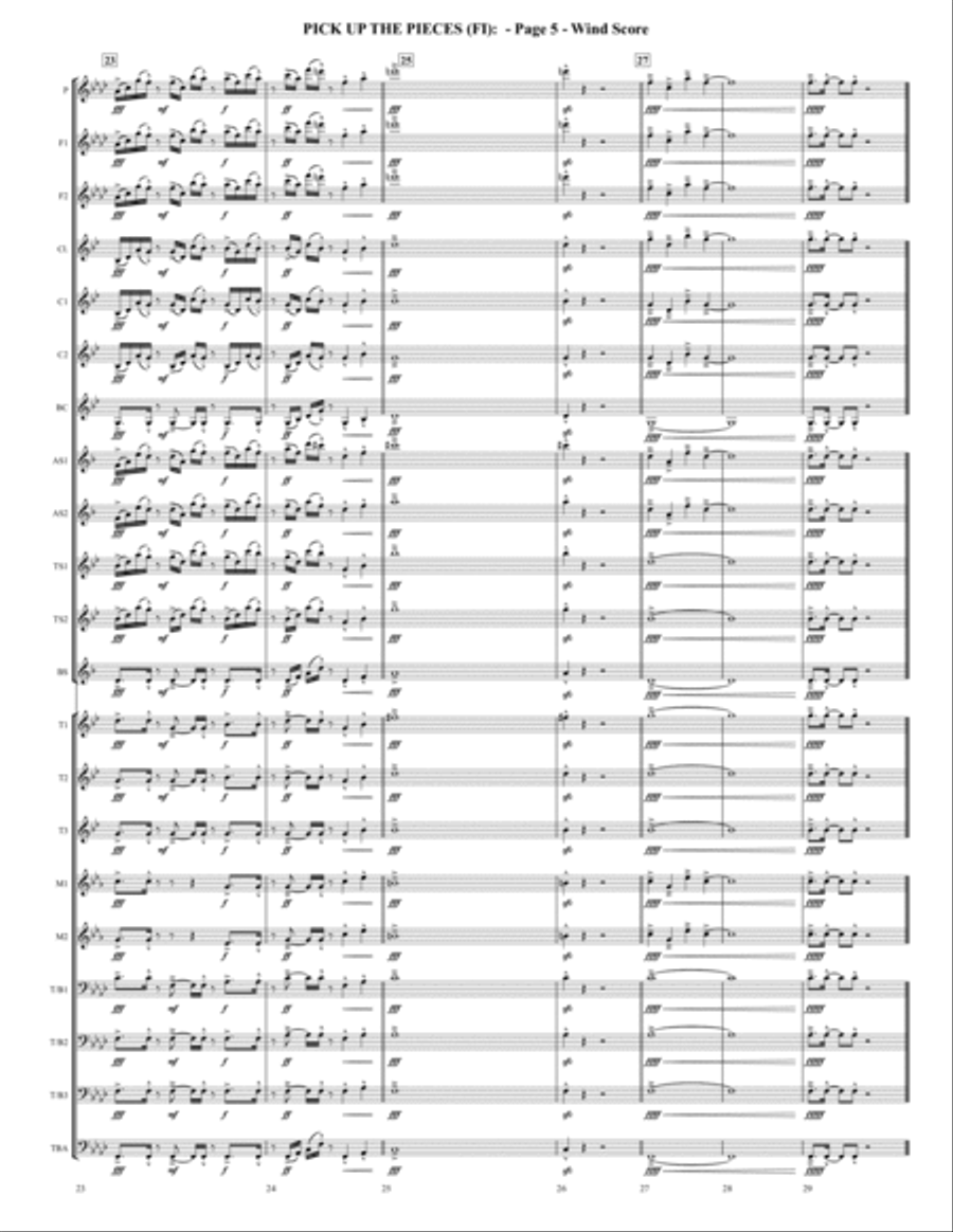 Pick Up The Pieces Marching Band scores gallery preview page 5