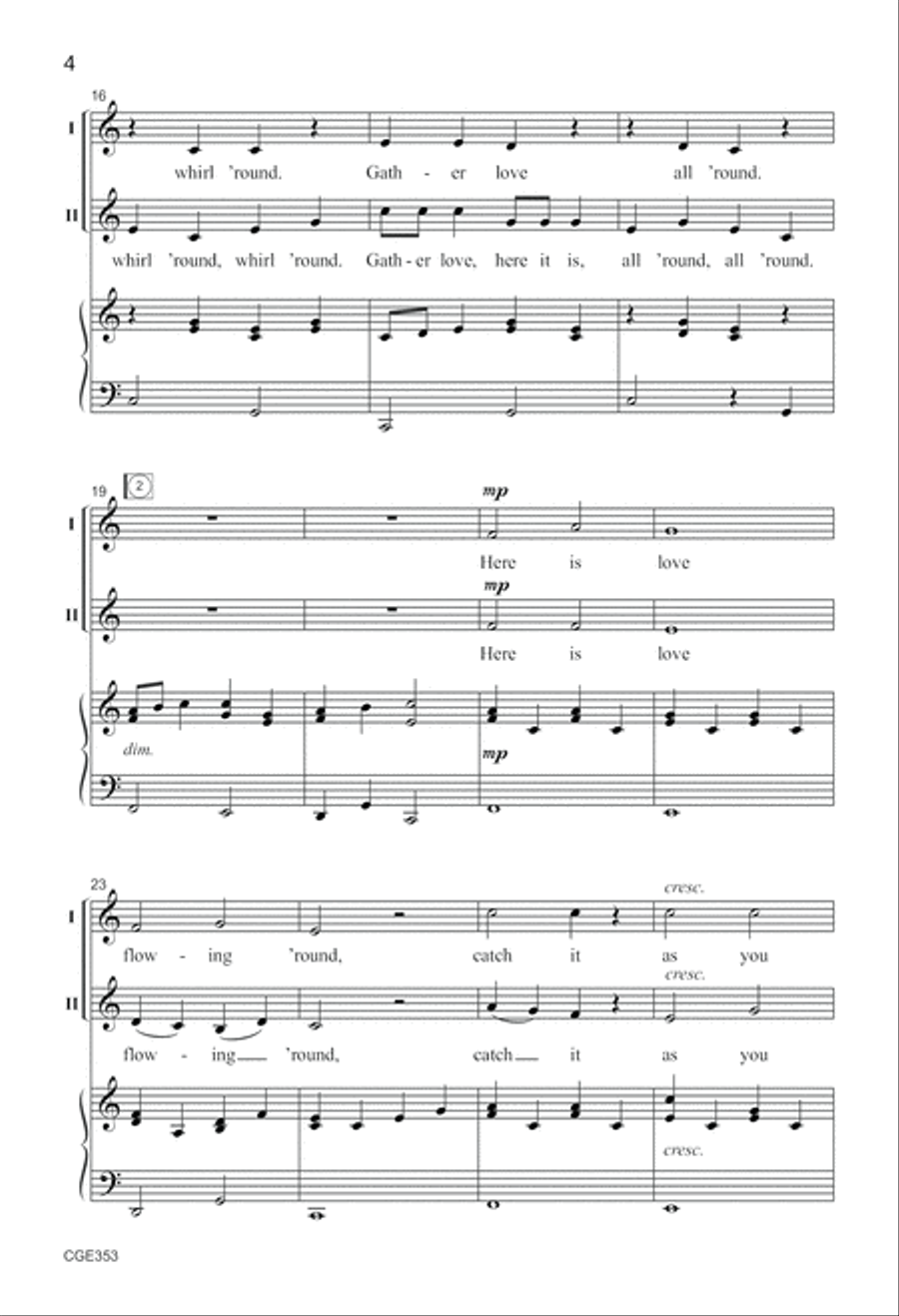 Gather Love All Around - Two-part Choir scores gallery preview page 4