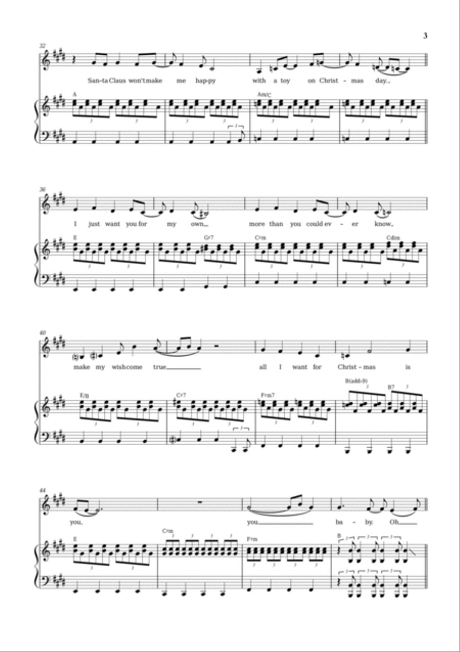All I Want For Christmas Is You Voice scores gallery preview page 3
