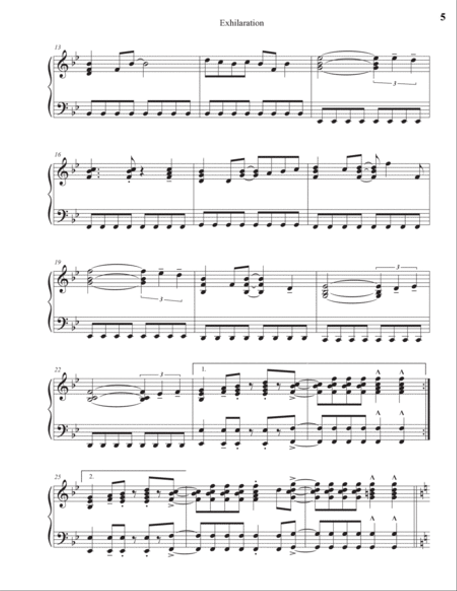 Exhilaration Piano Solo scores gallery preview page 5