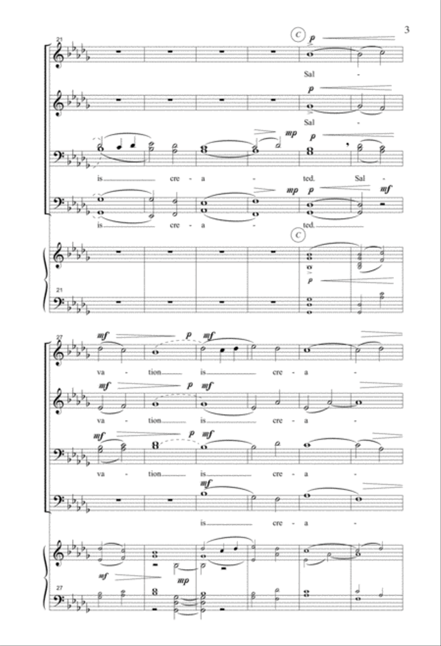 Salvation is Created SSAATTBB scores gallery preview page 2