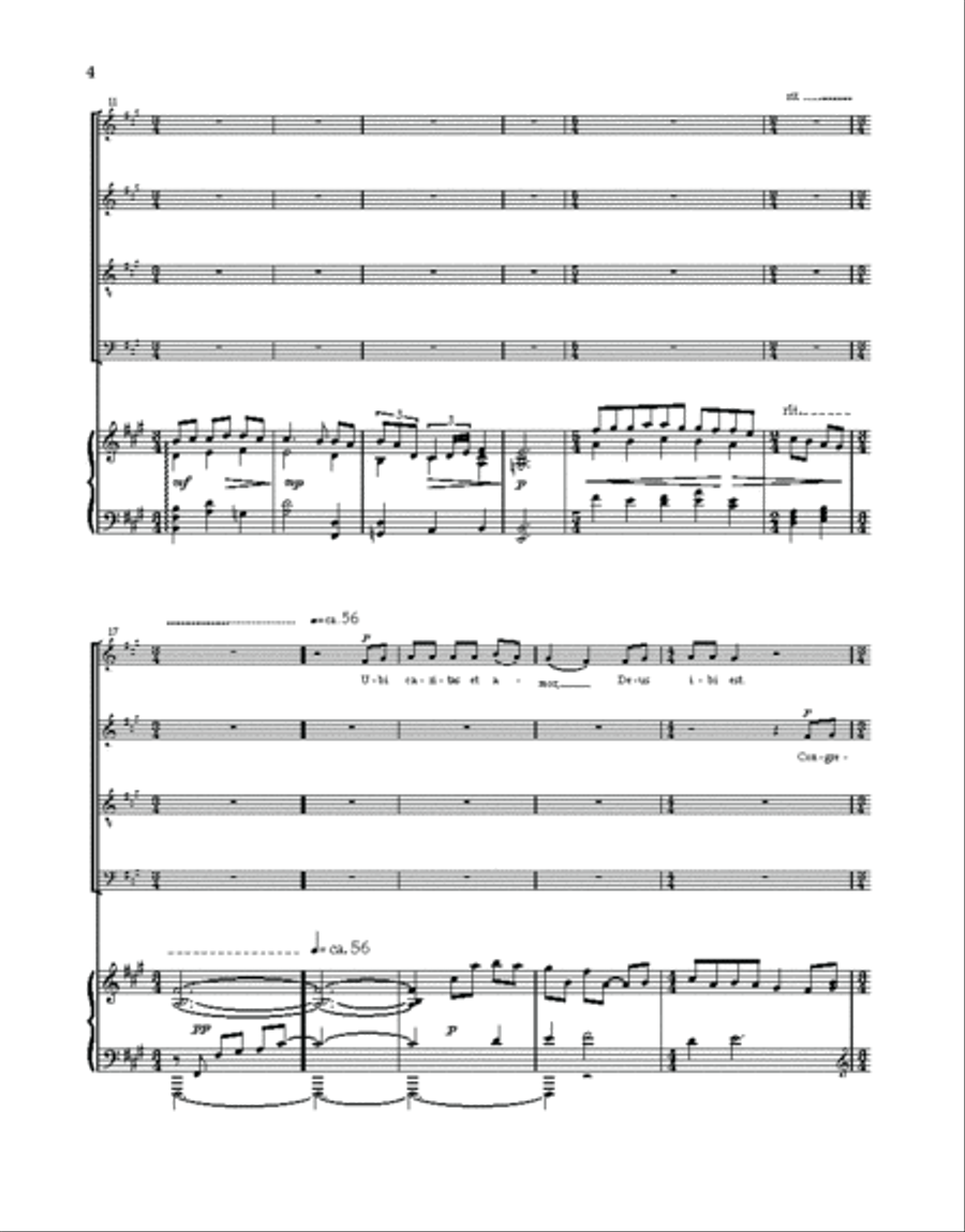 Ubi Caritas with Piano Improvisation Choir scores gallery preview page 3