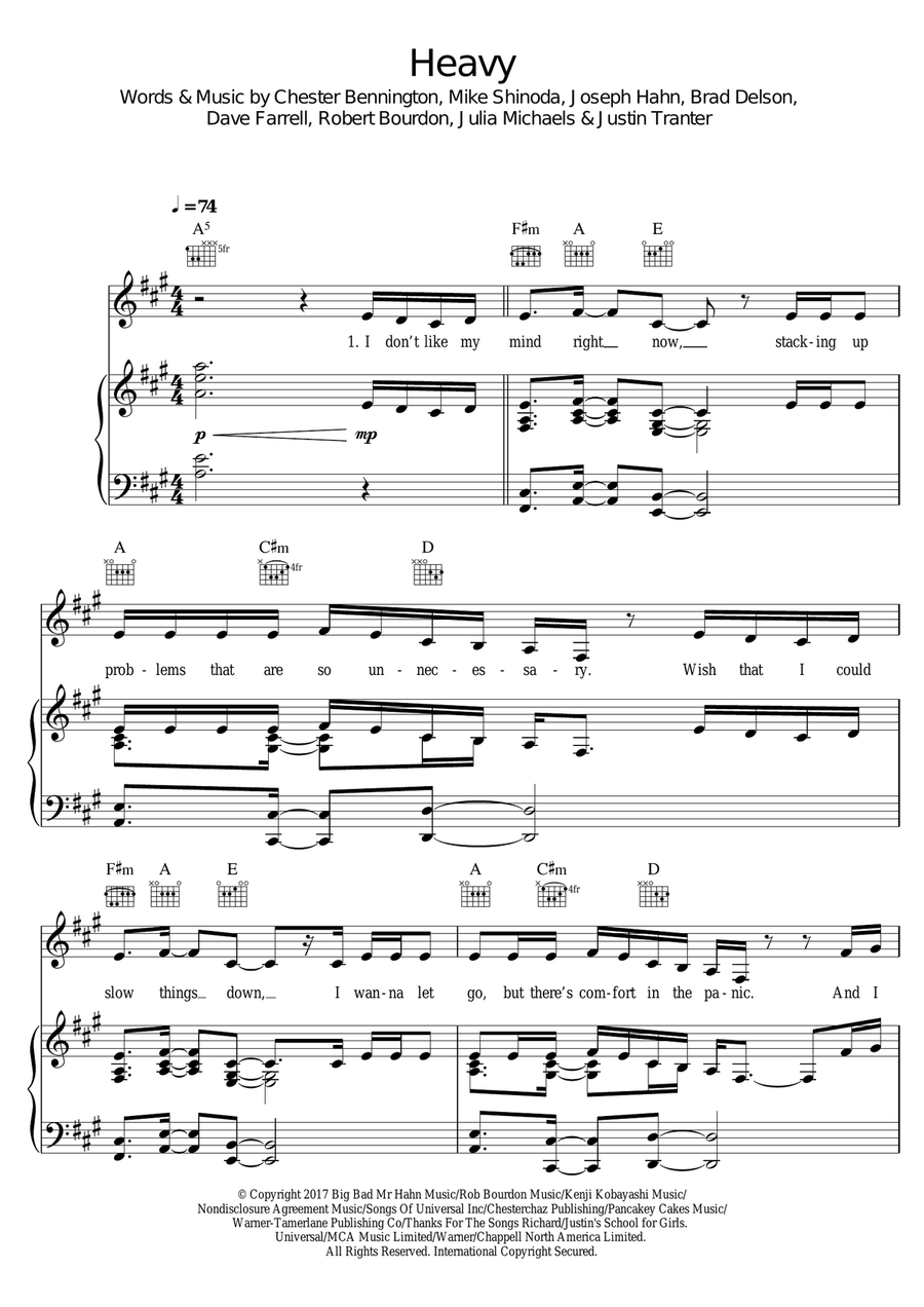 Heavy Piano, Vocal scores gallery preview page 1