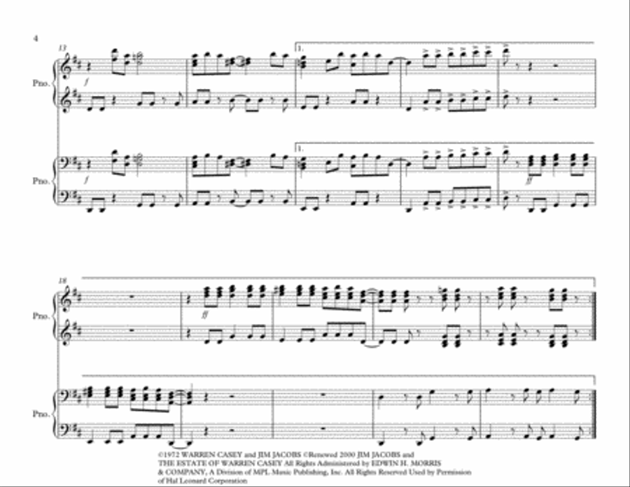 Summer Nights Piano scores gallery preview page 4