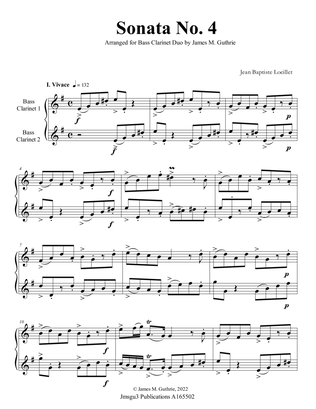Loeillet: Sonata No. 4 for Bass Clarinet Duo