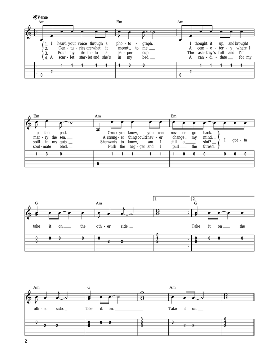 Otherside Guitar Tablature scores gallery preview page 2