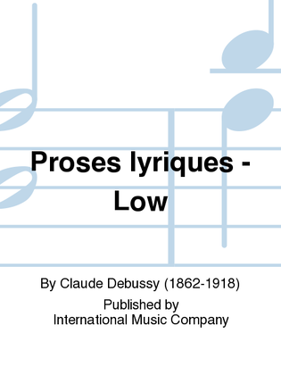 Book cover for Proses Lyriques (F. & E.) - Low