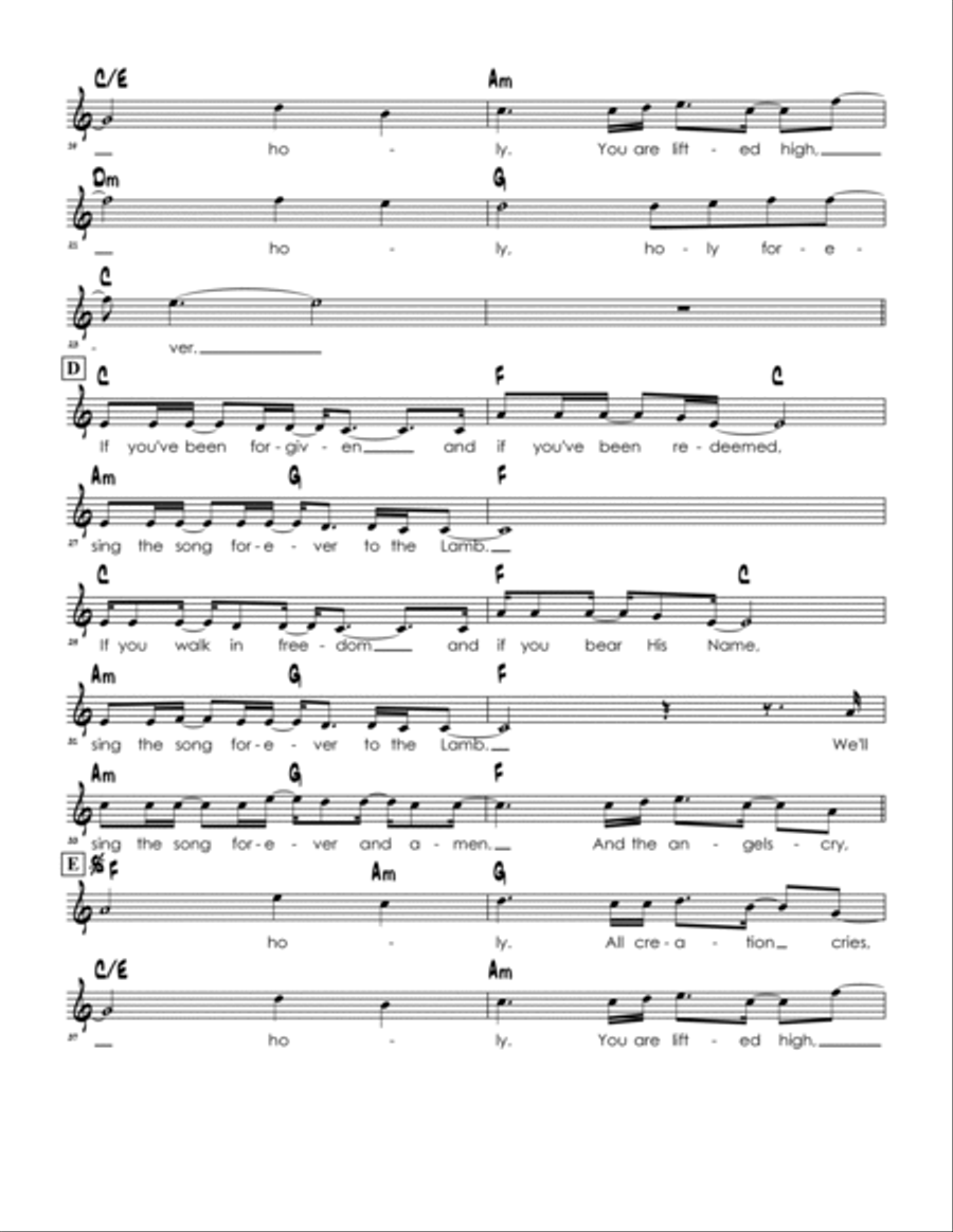 Holy Forever Holy Forever Easy Piano scores gallery preview page 2