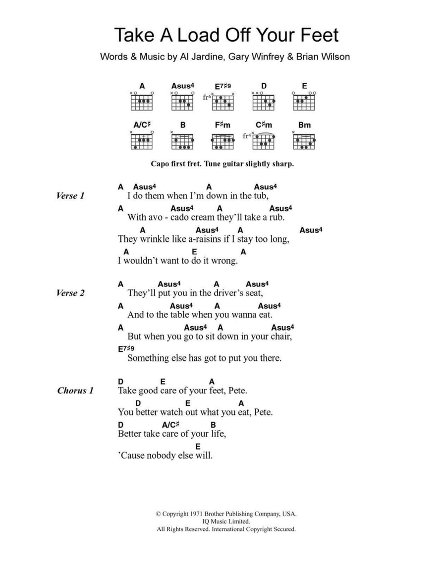 Take A Load Off Your Feet Acoustic Guitar scores gallery preview page 1