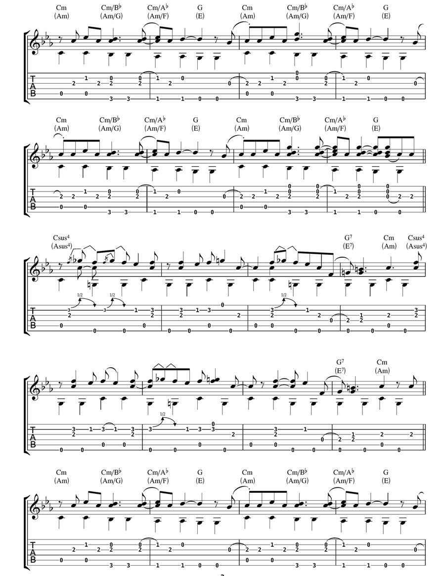 Angi Angi Acoustic Guitar scores gallery preview page 3