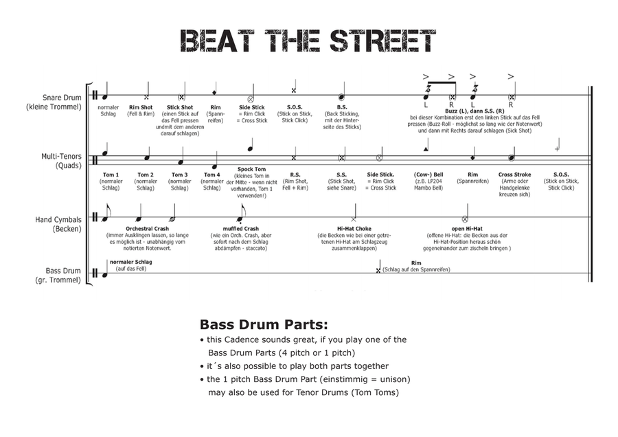 BEAT THE STREET (Cadence / Exercise / Warm Up) Marching Band scores gallery preview page 4