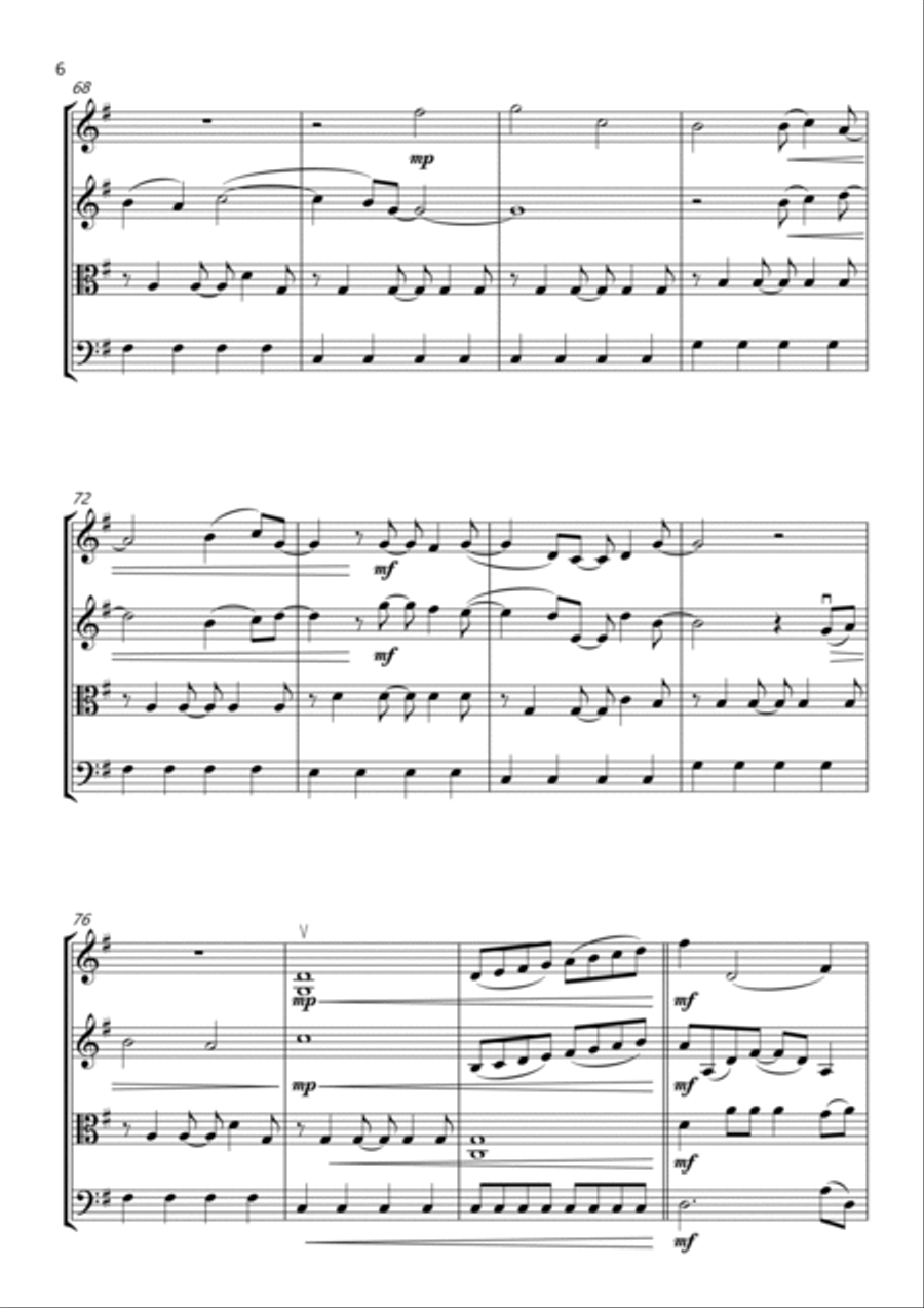 A Million Dreams String Quartet scores gallery preview page 6