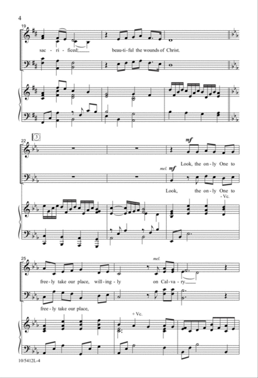 Beautiful the Wounds of Christ 4-Part scores gallery preview page 4