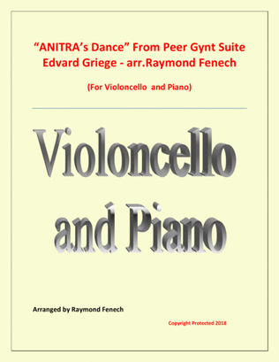 Book cover for Anitra's Dance - From Peer Gynt (Violoncello and Piano)