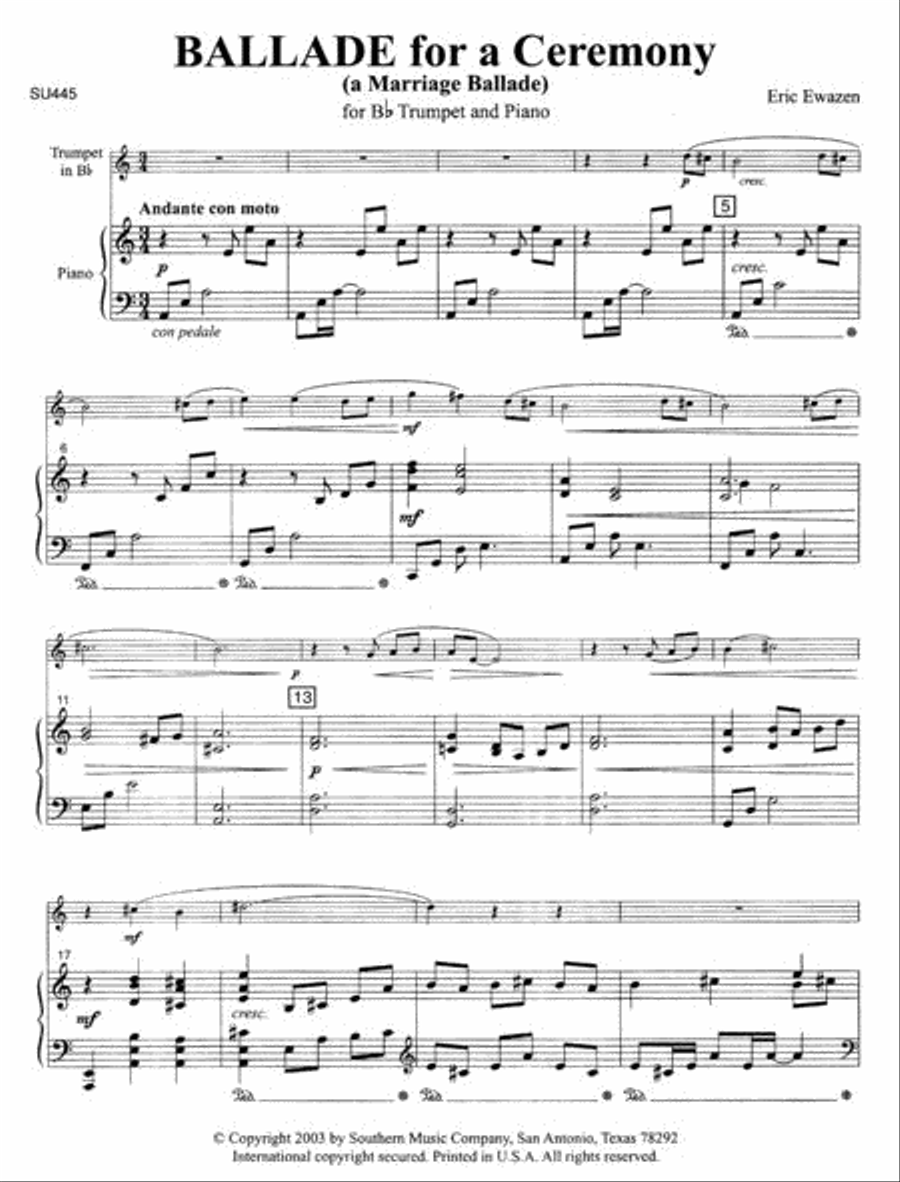 Ballade for a Ceremony Trumpet scores gallery preview page 4