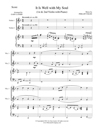 IT IS WELL WITH MY SOUL (Trio - 1st Violin, 2nd Violin, Piano with Score and Parts)