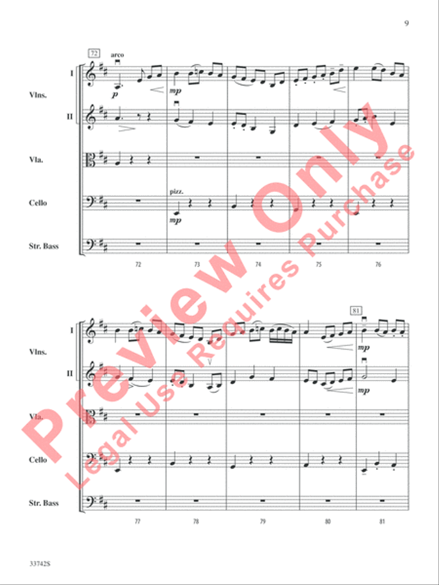 La Betaille (You Little Wild Thing) String Orchestra scores gallery preview page 10