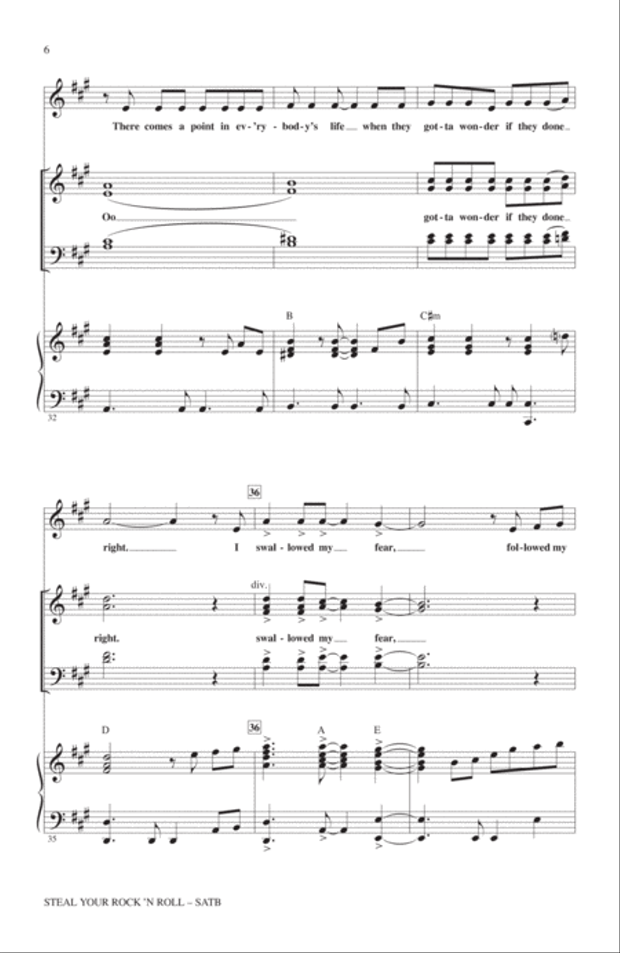 Steal Your Rock 'N Roll 4-Part scores gallery preview page 5